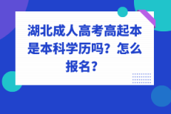 湖北成人高考高起本是本科學(xué)歷嗎？怎么報(bào)名？
