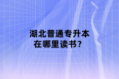 湖北普通專升本在哪里讀書？