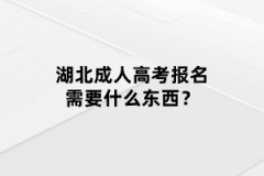 湖北成人高考報名需要什么東西？