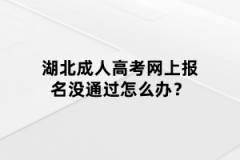 湖北成人高考網(wǎng)上報名沒通過怎么辦？
