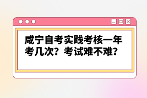 咸寧自考實踐考核一年考幾次？考試難不難？