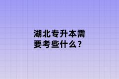 湖北專升本需要考些什么？