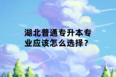 湖北普通專升本專業(yè)應該怎么選擇？