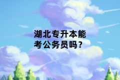 湖北專升本能考公務員嗎？