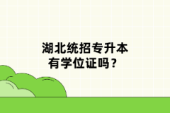 湖北統(tǒng)招專(zhuān)升本有學(xué)位證嗎？