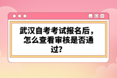 武漢自考考試報名后，怎么查看審核是否通過？