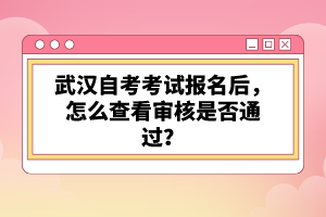 武漢自考考試報名后，怎么查看審核是否通過？