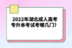 2022年湖北成人高考專升本考試考哪幾門？