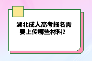 湖北成人高考報(bào)名需要上傳哪些材料？