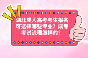 湖北成人高考考生報(bào)名可選擇哪些專業(yè)？成考考試流程怎樣的？