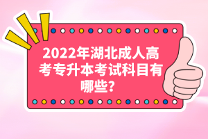 2022年湖北成人高考專升本考試科目有哪些？