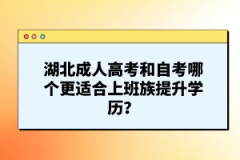 湖北成人高考和自考哪個(gè)更適合上班族提升學(xué)歷？