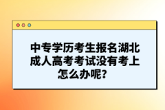 中專(zhuān)學(xué)歷考生報(bào)名湖北成人高考考試沒(méi)有考上怎么辦呢？