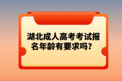 湖北成人高考考試報名年齡有要求嗎？