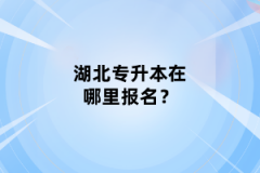 湖北專升本在哪里報名？