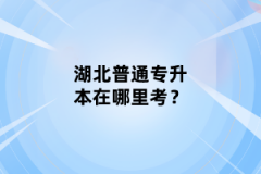 湖北普通專升本在哪里考？