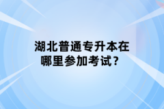 湖北普通專升本在哪里參加考試？