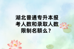 湖北普通專升本報考人數(shù)和錄取人數(shù)限制名額么？
