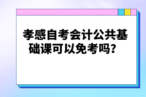 孝感自考會計(jì)公共基礎(chǔ)課可以免考嗎？