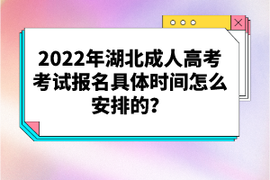 2022年湖北成人高考考試報名具體時間怎么安排的？