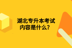 湖北專升本考試內容是什么？