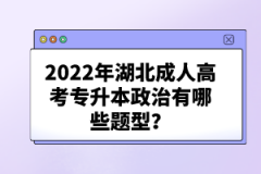 2022年湖北成人高考專升本政治有哪些題型？