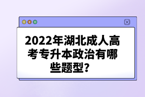 2022年湖北成人高考專升本政治有哪些題型？