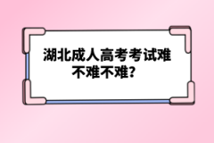 湖北成人高考考試難不難？