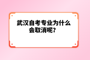 武漢自考專業(yè)為什么會(huì)取消呢？