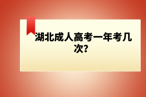 湖北成人高考一年考幾次？