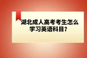 湖北成人高考考生怎么學(xué)習(xí)英語科目？