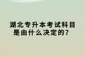 湖北專升本考試科目是由什么決定的？