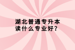 湖北普通專升本讀什么專業(yè)好？