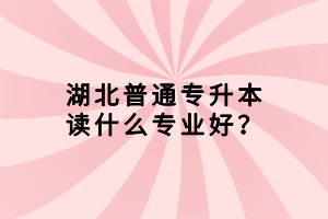 湖北普通專升本讀什么專業(yè)好？