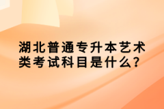湖北普通專升本藝術(shù)類考試科目是什么？