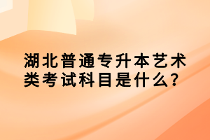 湖北普通專升本藝術類考試科目是什么？