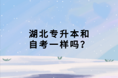 湖北專升本和自考一樣嗎？