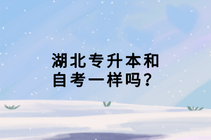 湖北專(zhuān)升本和自考一樣嗎？