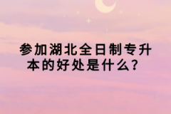 參加湖北全日制專(zhuān)升本的好處是什么？