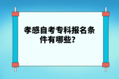 孝感自考?？茍?bào)名條件有哪些？