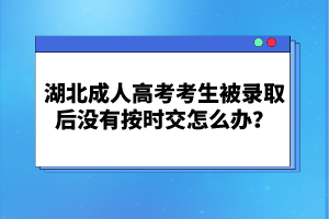 湖北成人高考考生被錄取后沒有按時交怎么辦？