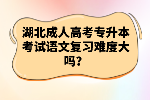 湖北成人高考專升本考試語(yǔ)文復(fù)習(xí)難度大嗎？