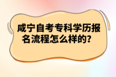 咸寧自考?？茖W(xué)歷報(bào)名流程怎么樣的？