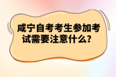 咸寧自考考生參加考試需要注意什么？