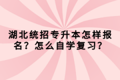 湖北統(tǒng)招專升本怎樣報名？怎么自學復習？