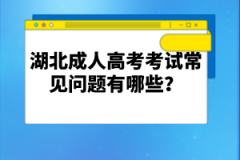 湖北成人高考考試常見問題有哪些？
