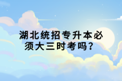 湖北統(tǒng)招專升本必須大三時考嗎？