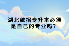 湖北統(tǒng)招專升本必須是自己的專業(yè)嗎？