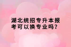 湖北統(tǒng)招專升本報考可以換專業(yè)嗎？