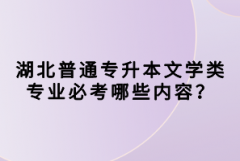 湖北普通專升本文學(xué)類專業(yè)必考哪些內(nèi)容？
